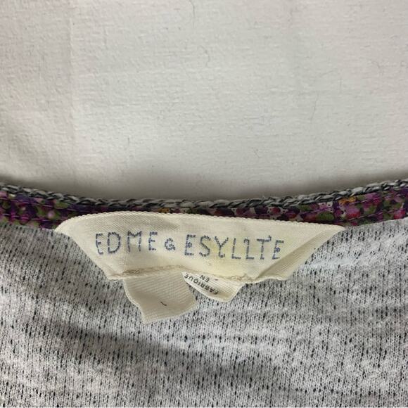 Edme + Esyltte women's large gray mini dress anthropologie white casual cap crew - Picture 3 of 9